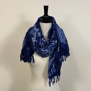 Antik Batik Navy Blue Floral Scarf